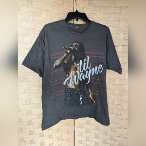 Lil Wayne Rap Tee Shirt Mens Medium Large Grey Graphic Rapper Used Blemishes